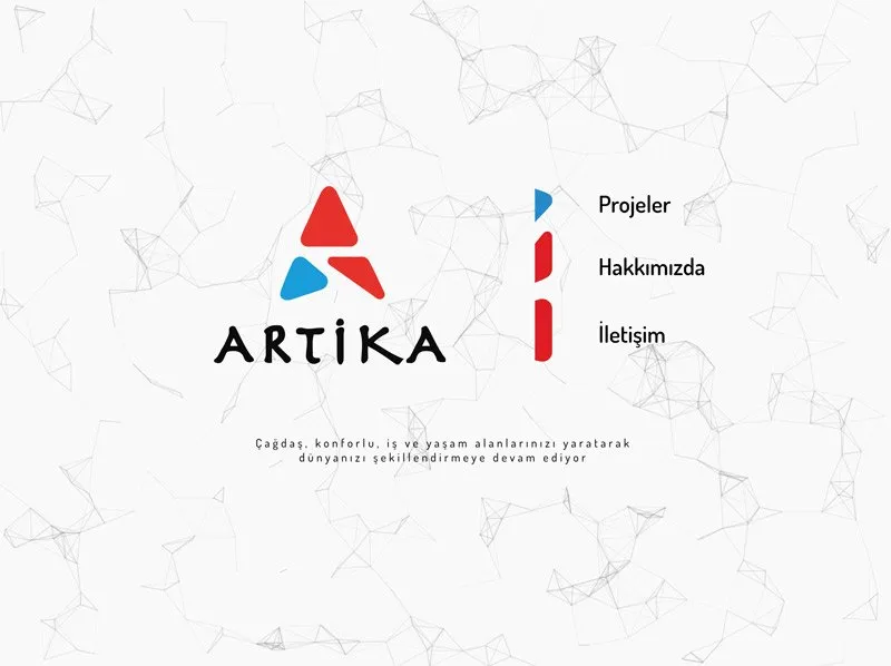 Home page of the Artika Yapı Mimarlık architecture office website built by Radar WFP