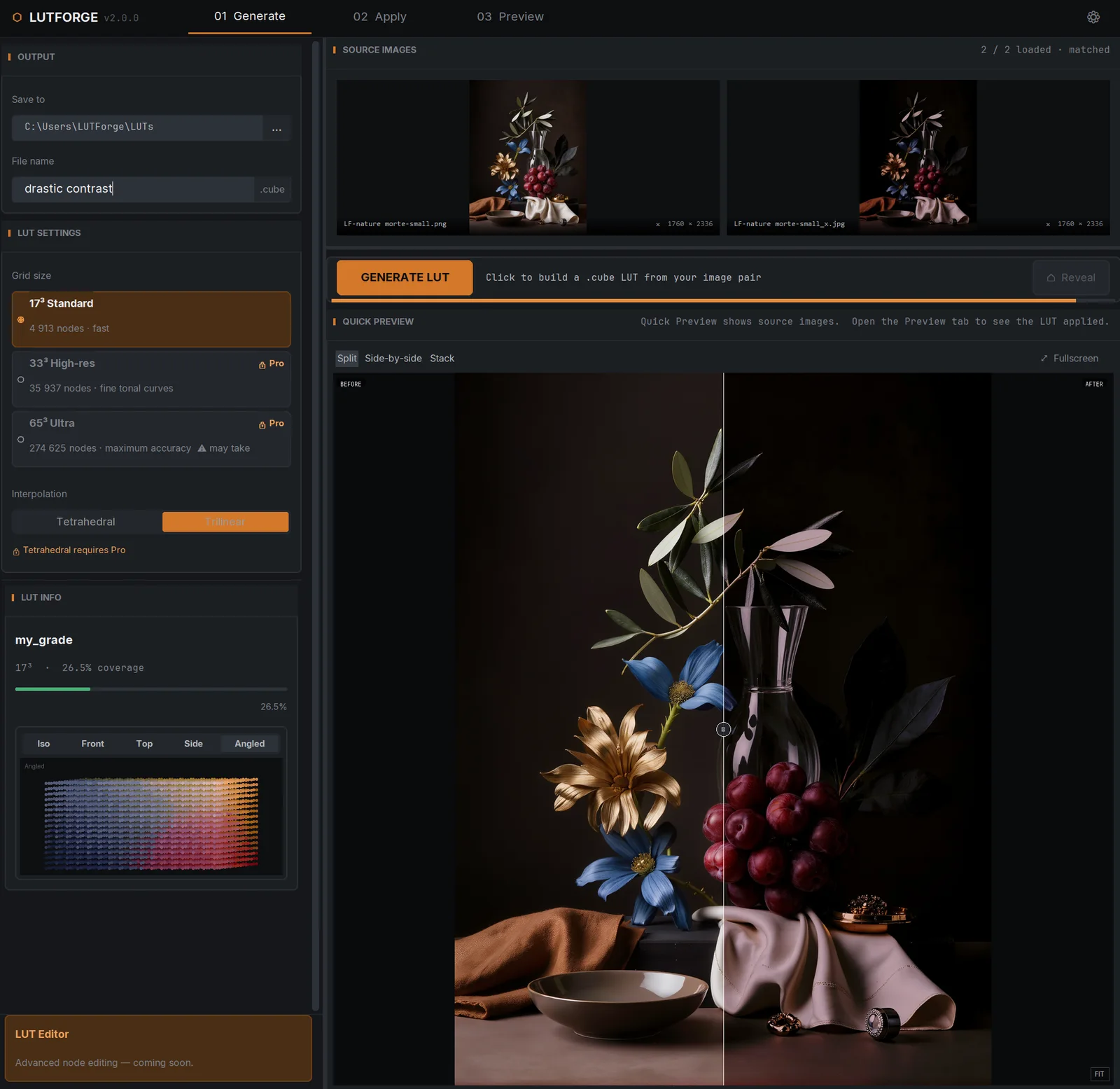 LUTForge — application window